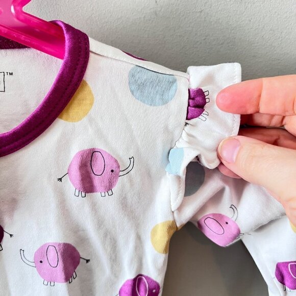 Kissy Kissy Baby Girl One Piece Dotty Elephants Footies- Size 6-9m - Picture 5 of 5